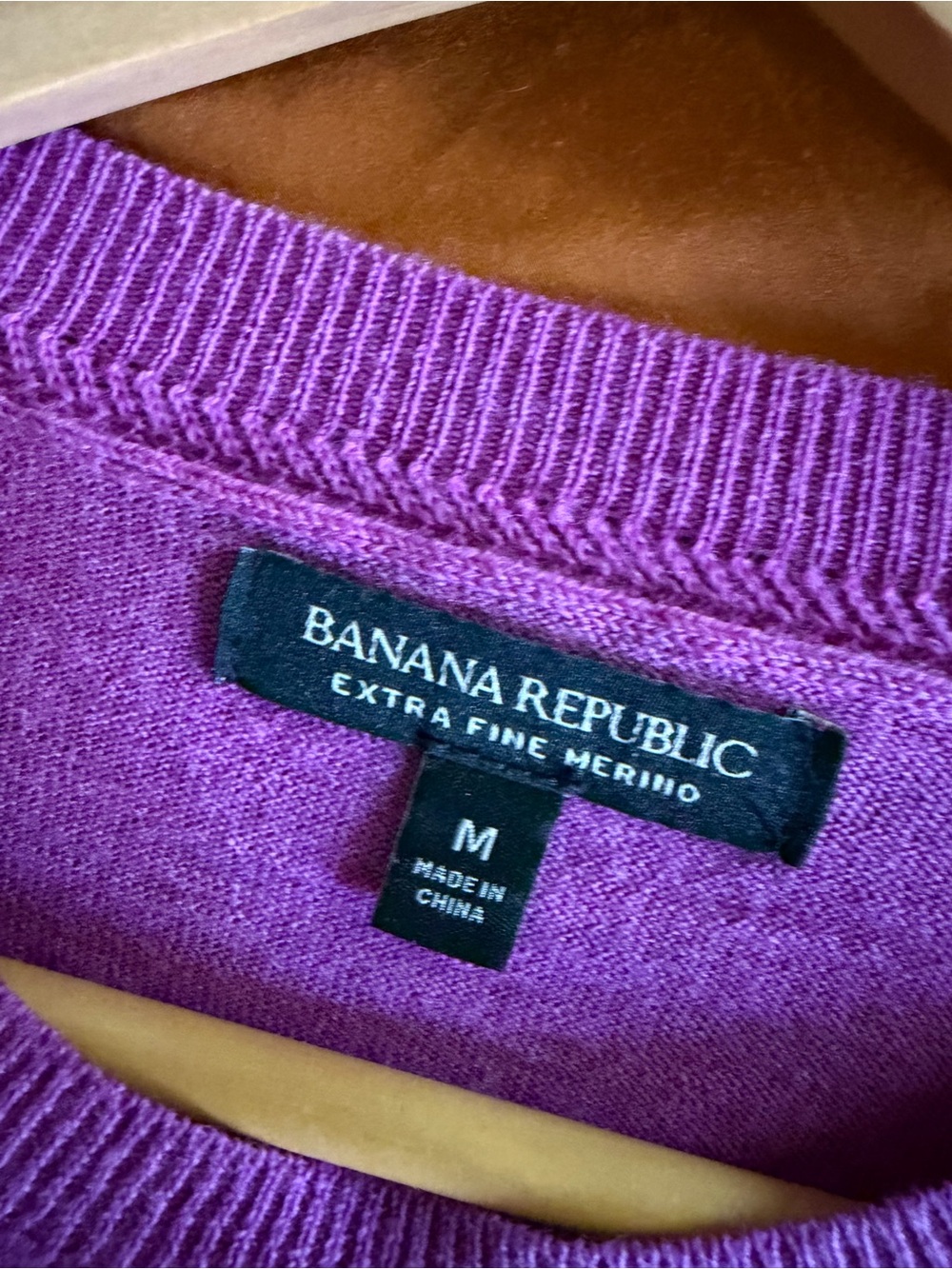 Banana Republic Purple Extra Fine Merino Crewneck Sweater